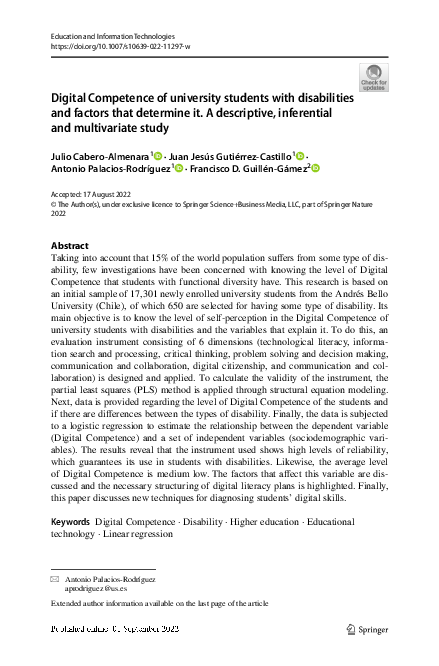 (PDF) Digital Competence of university students with disabilities and ...