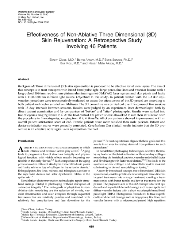 (PDF) Effectiveness of Non-Ablative Three Dimensional (3D) Skin ...