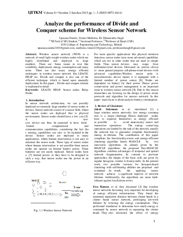 (PDF) Analyze the performance of Divide and Conquer scheme for Wireless ...
