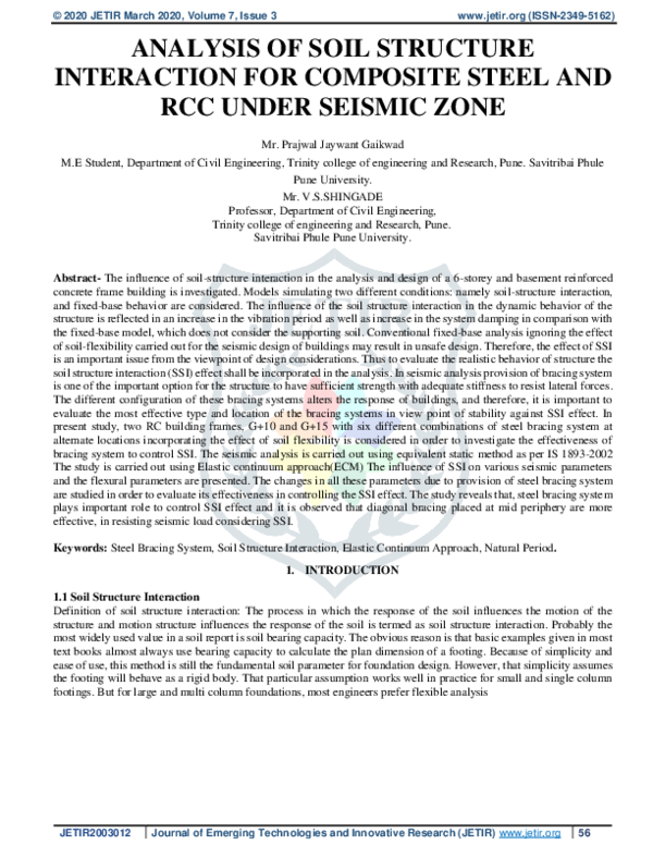 (PDF) Analysis of Soil Structure Interaction for Composite Steel and ...