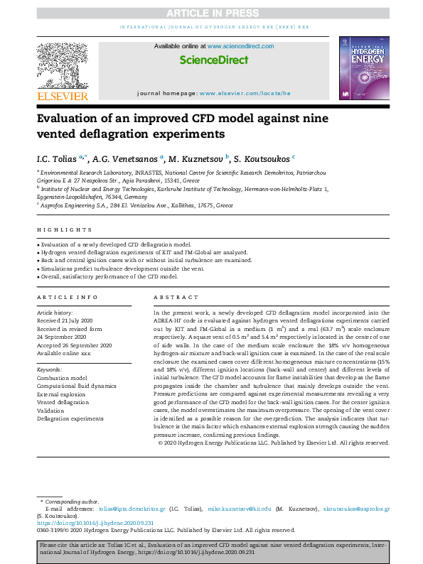 (PDF) Evaluation of an improved CFD model against nine vented ...