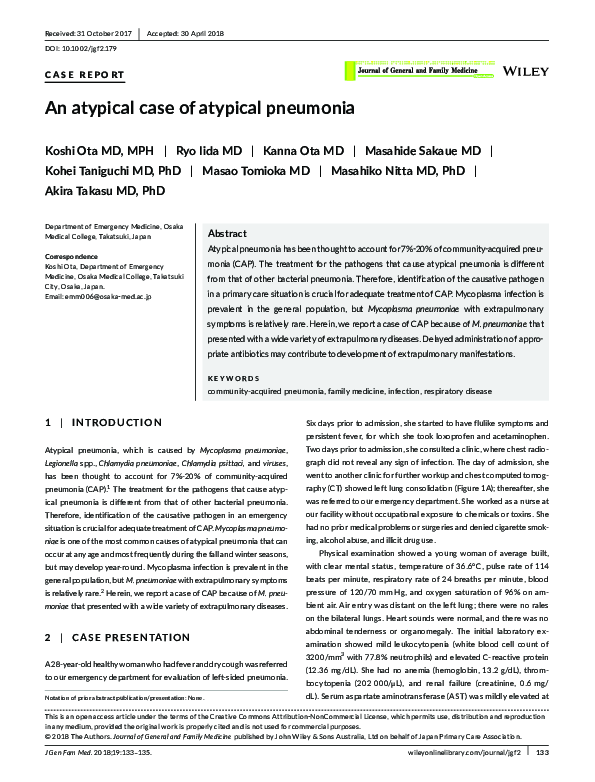 (PDF) An atypical case of atypical pneumonia