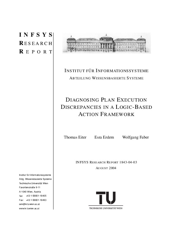 (PDF) Diagnosing plan execution discrepancies in a logic-based action ...