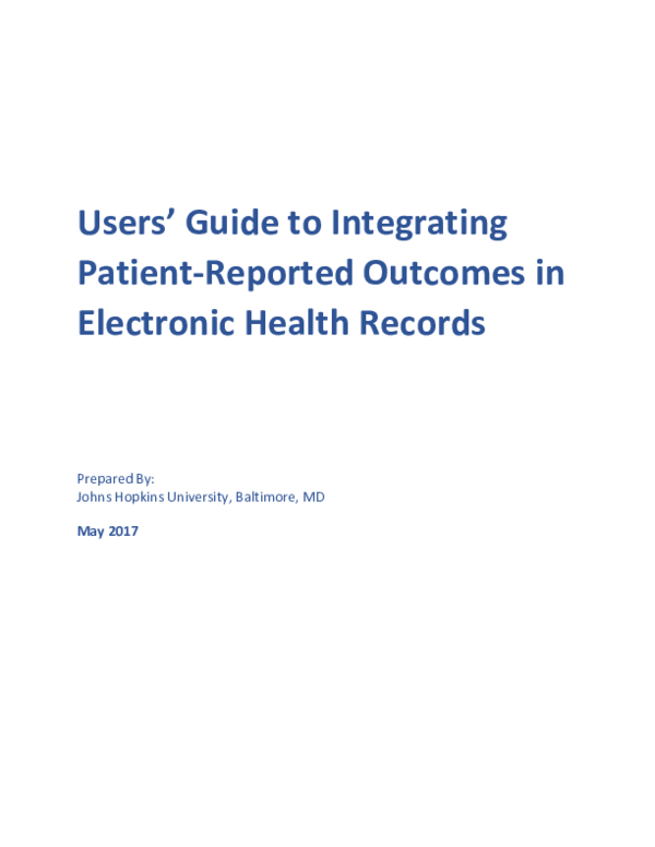 (PDF) Users’ Guide to Integrating Patient-Reported Outcomes in ...
