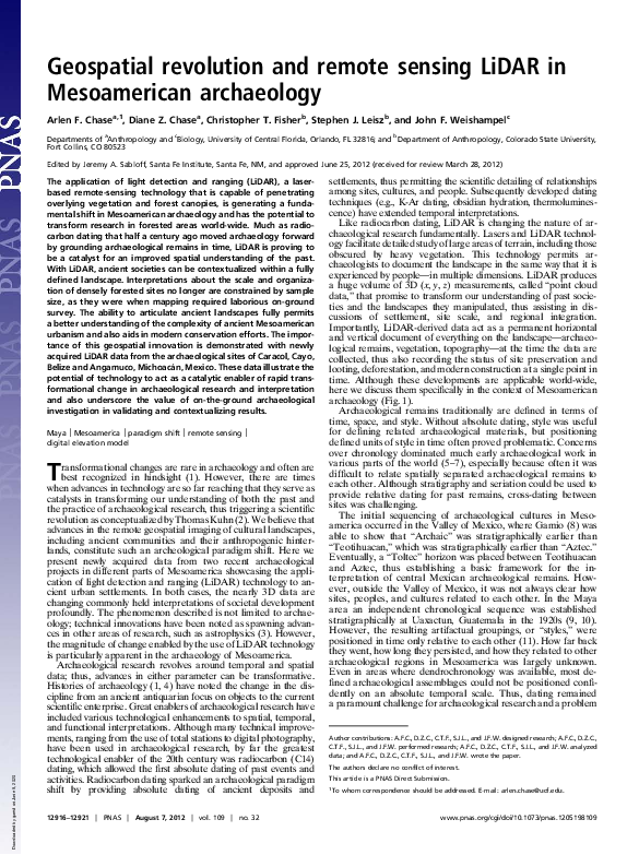 (PDF) Geospatial revolution and remote sensing LiDAR in Mesoamerican ...