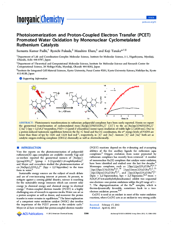 (PDF) Photoisomerization and Proton-Coupled Electron Transfer (PCET ...