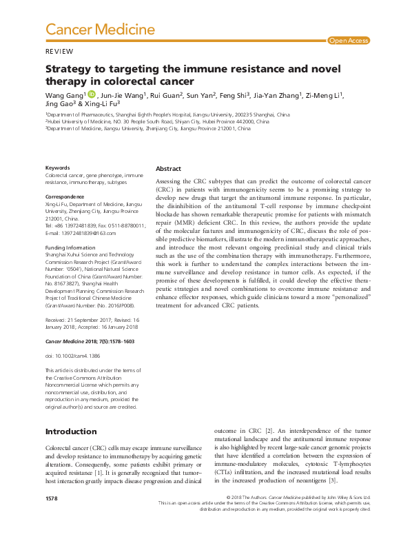 (PDF) Strategy to targeting the immune resistance and novel therapy in ...