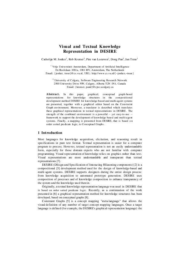 (PDF) Visual and Textual Knowledge Representation in DESIRE