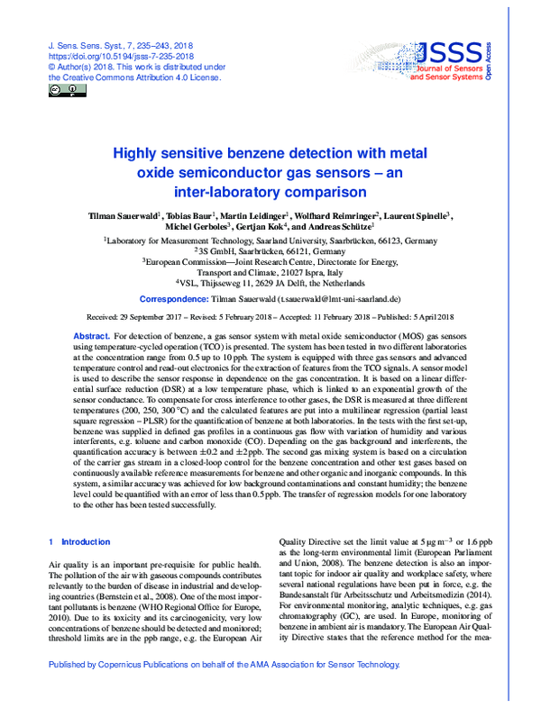 (PDF) Highly sensitive benzene detection with metal oxide semiconductor ...