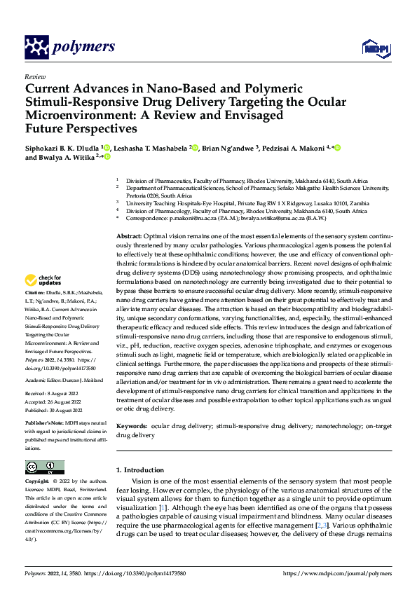 (PDF) Current Advances in Nano-Based and Polymeric Stimuli-Responsive ...