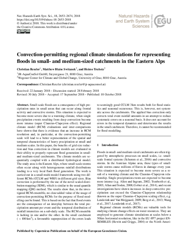 (PDF) Convection-permitting regional climate simulations for ...