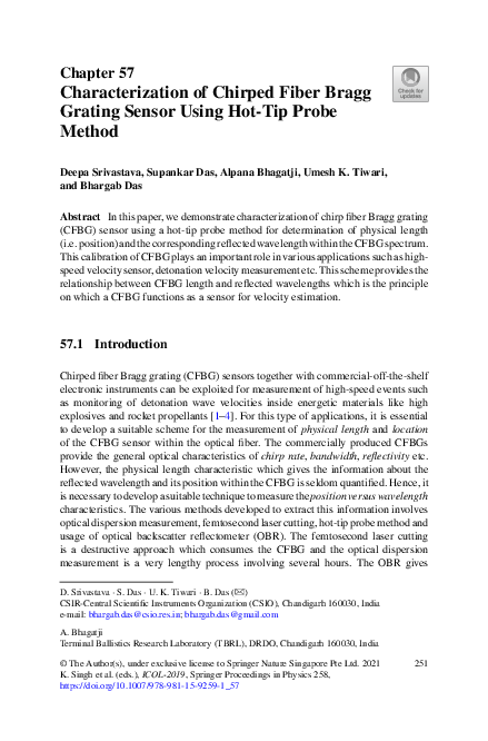 (PDF) Characterization of Chirped Fiber Bragg Grating Sensor Using Hot ...