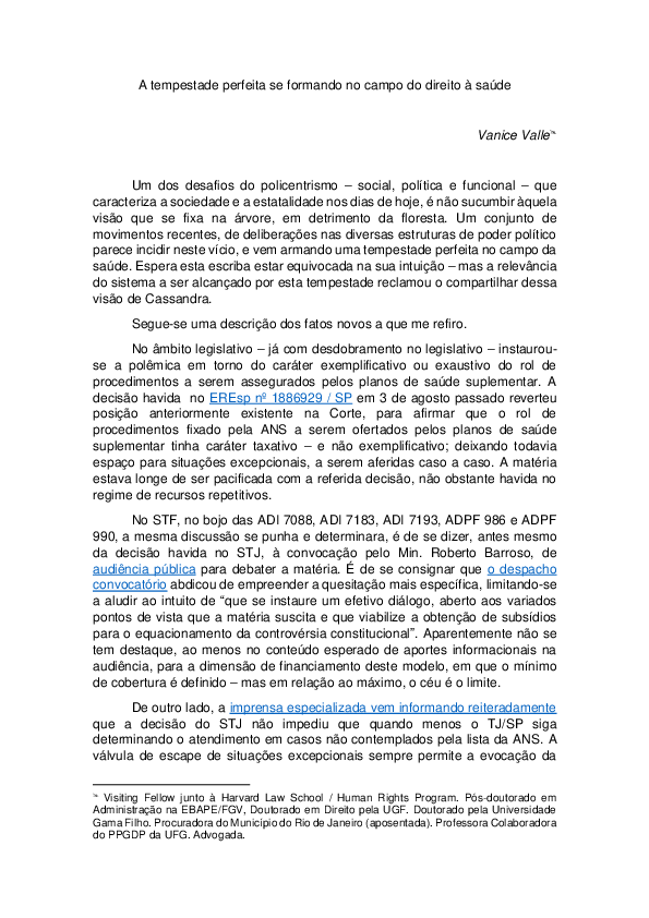 (PDF) A tempestade perfeita se formando no campo do direito à saúde