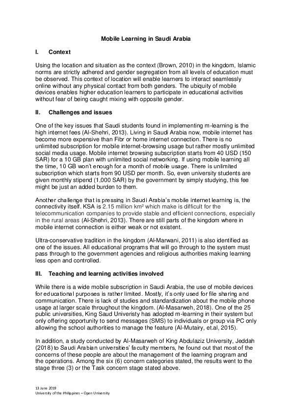 (PDF) Mobile learning in Saudi Arabia