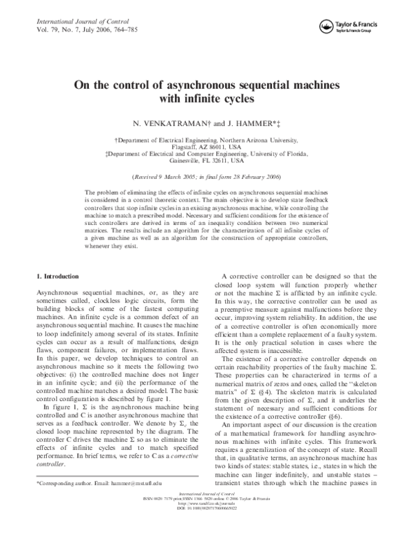 (PDF) On the control of asynchronous sequential machines with infinite ...