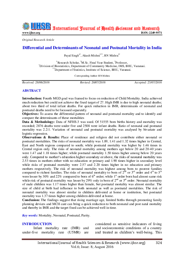 pdf-differential-and-determinants-of-neonatal-and-postnatal-mortality