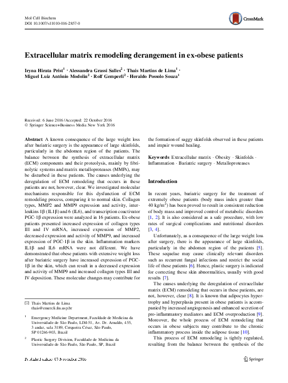(PDF) Extracellular matrix remodeling derangement in ex-obese patients