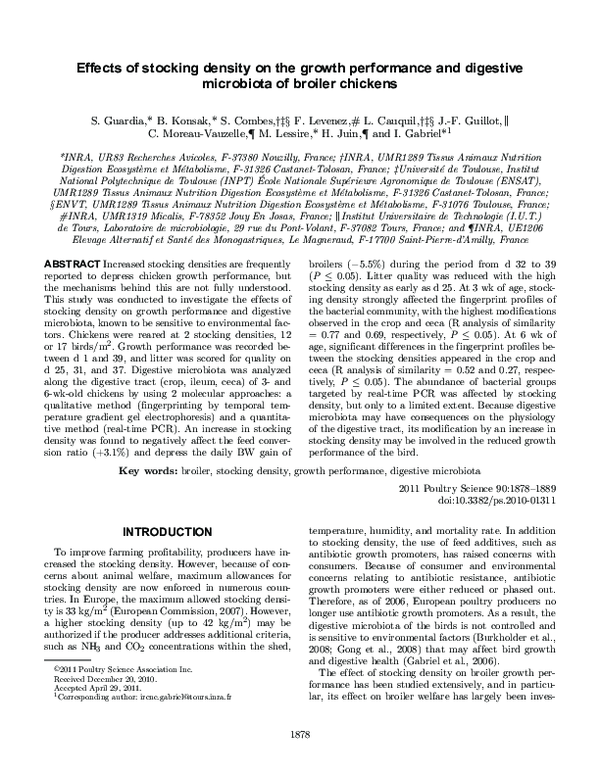(PDF) Effects of stocking density on the growth performance and ...