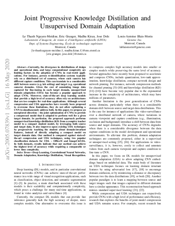 (PDF) Joint Progressive Knowledge Distillation and Unsupervised Domain ...