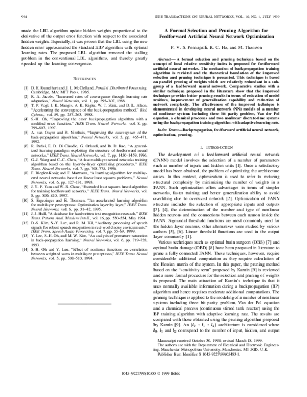 (PDF) A formal selection and pruning algorithm for feedforward ...