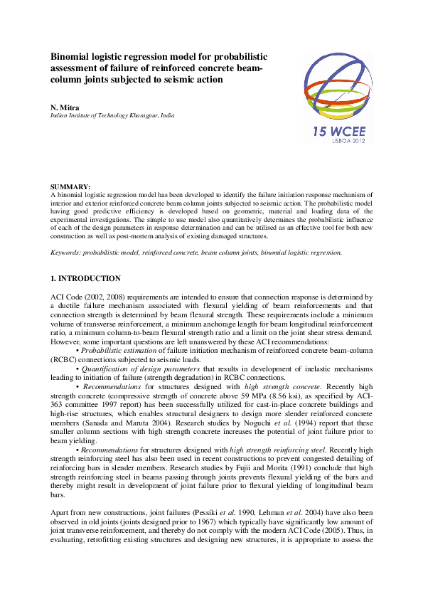 (PDF) Binomial logistic regression model for probabilistic assessment ...