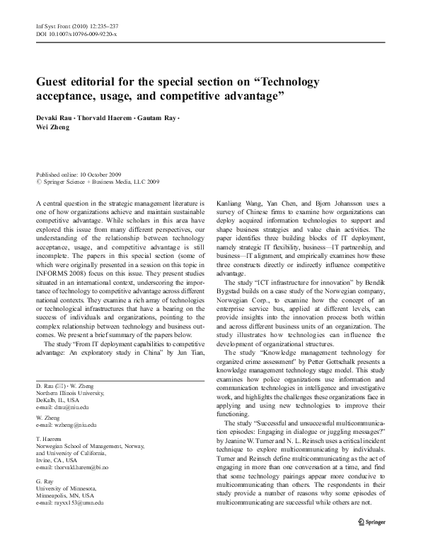 (PDF) Guest editorial for the special section on “Technology acceptance ...
