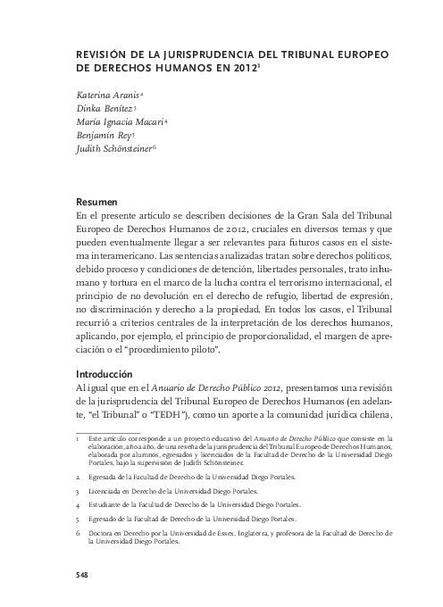 (PDF) Revisión de la jurisprudencia del Tribunal Europeo de Derechos