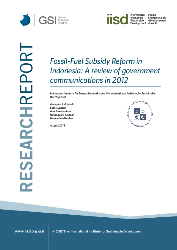 (PDF) Fossil-Fuel Subsidy Reform in Indonesia: A review of government ...