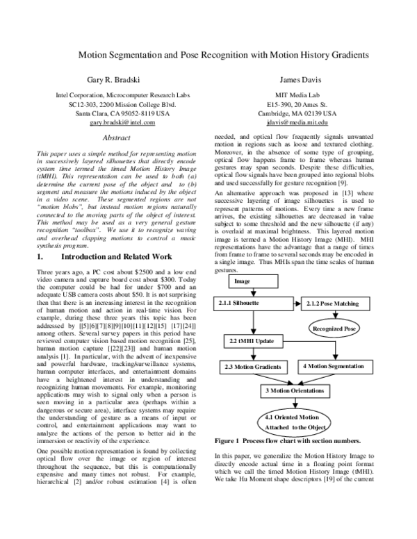 (PDF) Motion segmentation and pose recognition with motion history ...