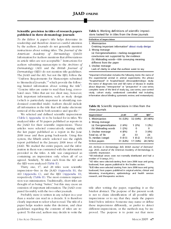 (PDF) Scientific precision in titles of research papers published in ...