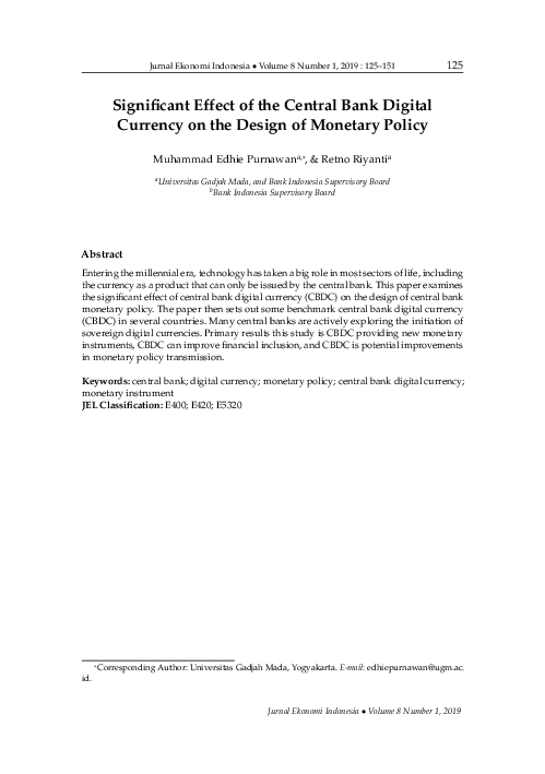 (PDF) Significant Effect of the Central Bank Digital Currency on the ...