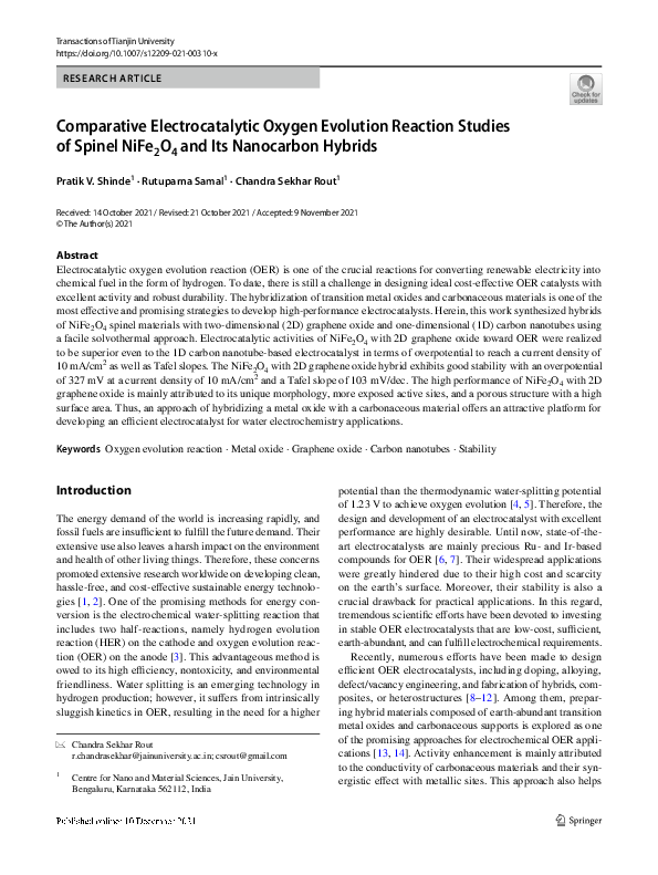 (PDF) Comparative Electrocatalytic Oxygen Evolution Reaction Studies of ...