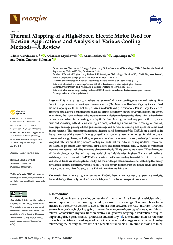 (PDF) Thermal Mapping of a High-Speed Electric Motor Used for Traction ...