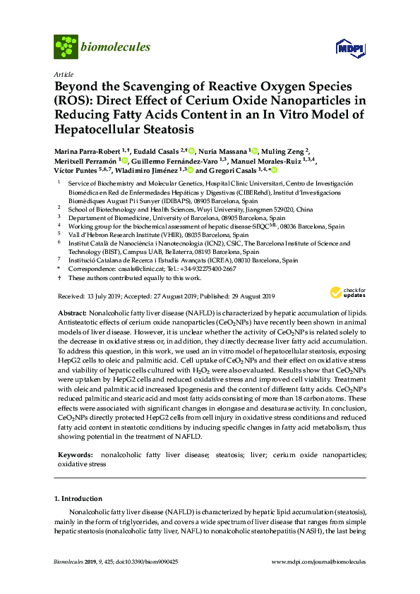 (PDF) Beyond the Scavenging of Reactive Oxygen Species (ROS): Direct ...