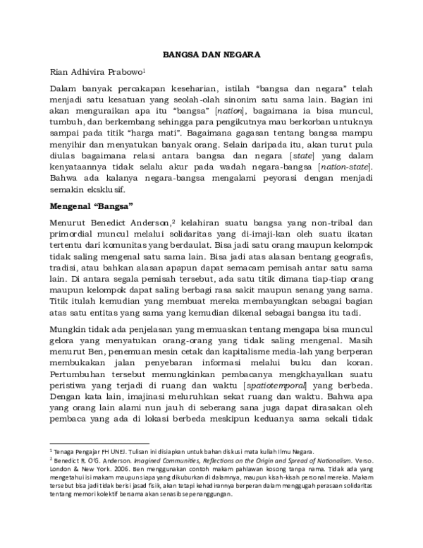 (PDF) Bangsa dan Negara