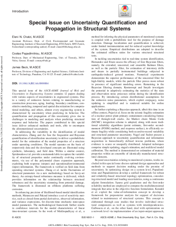 (PDF) Special Issue on Uncertainty Quantification and Propagation in ...
