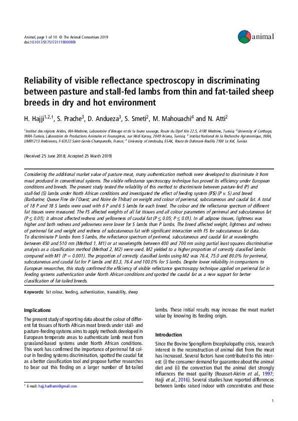 (PDF) Reliability of visible reflectance spectroscopy in discriminating ...