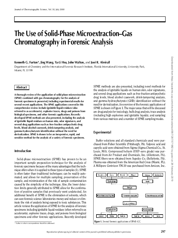 (PDF) The Use of SolidPhase MicroextractionGas Chromatography in