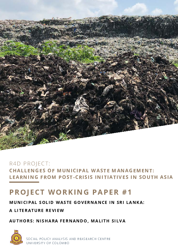 (PDF) Municipal solid waste governance in Sri Lanka: a literature review