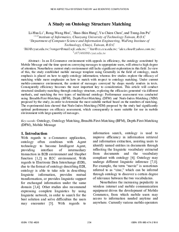 (PDF) A study on ontology structure matching