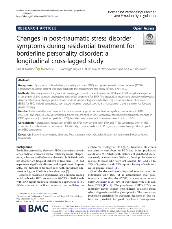 (PDF) Changes in post-traumatic stress disorder symptoms during ...