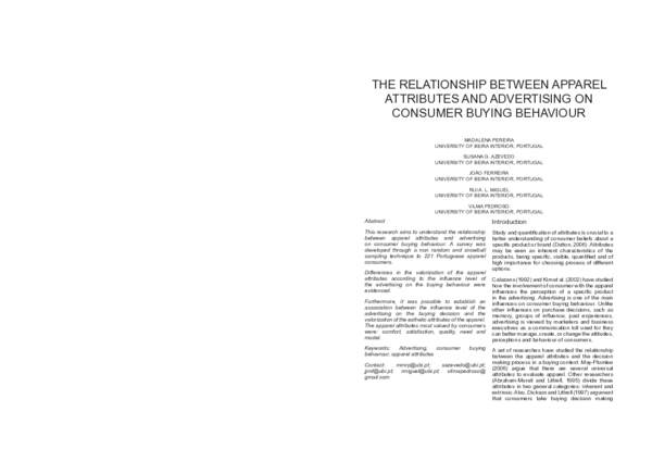 (PDF) The Relationship Between Apparel Attributes and Advertising on ...