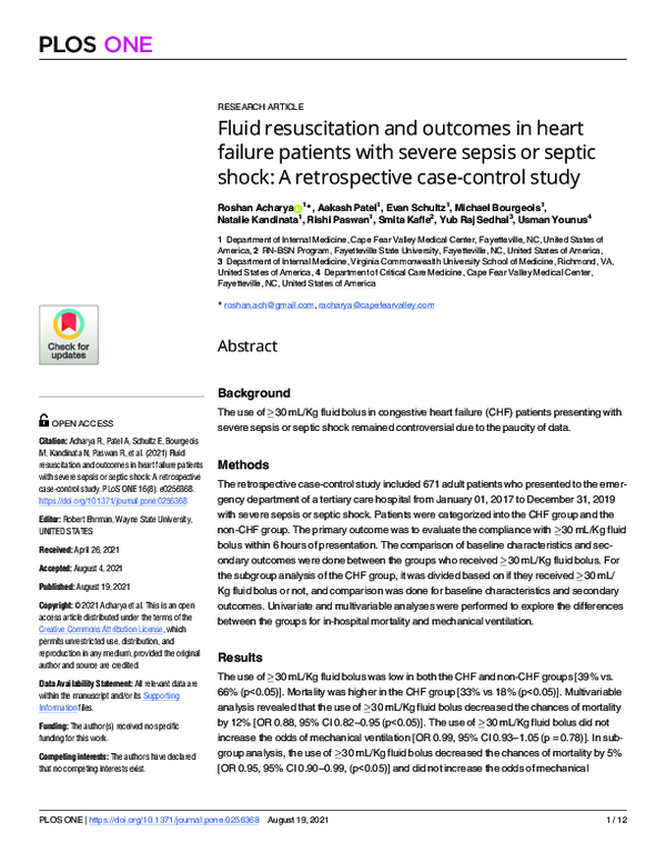 (PDF) Fluid resuscitation and outcomes in heart failure patients with ...