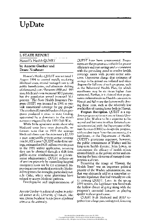 (PDF) Hawaii's Health QUEST