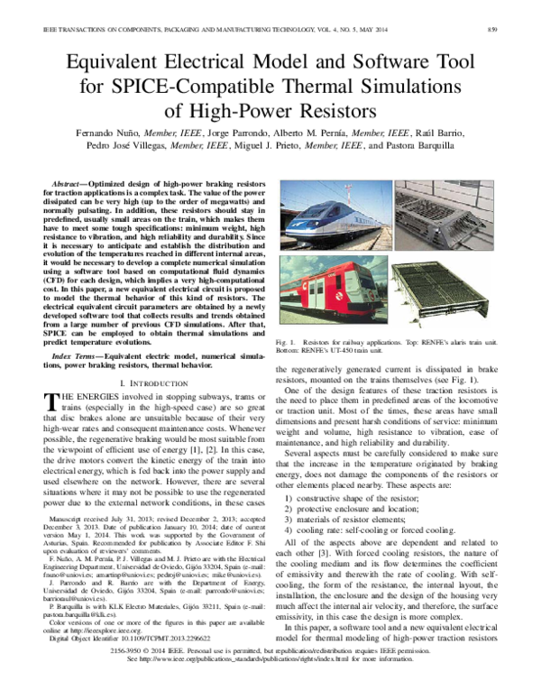 (PDF) Equivalent Electrical Model and Software Tool for SPICE ...