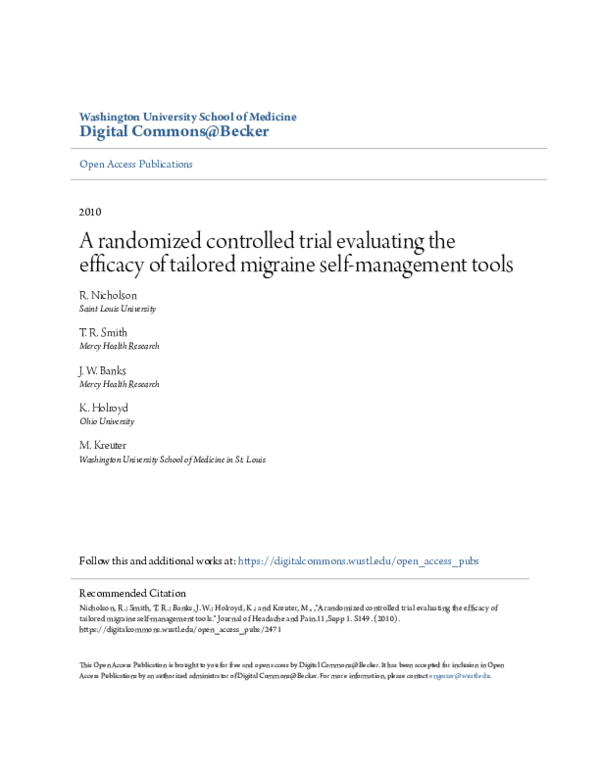(PDF) A randomized controlled trial evaluating the efficacy of tailored ...