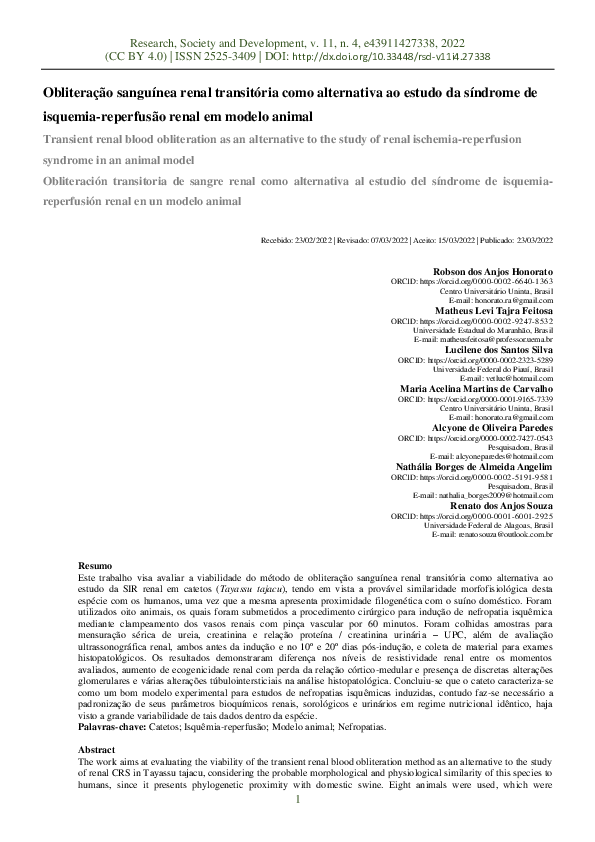 (PDF) Obliteração sanguínea renal transitória como alternativa ao ...