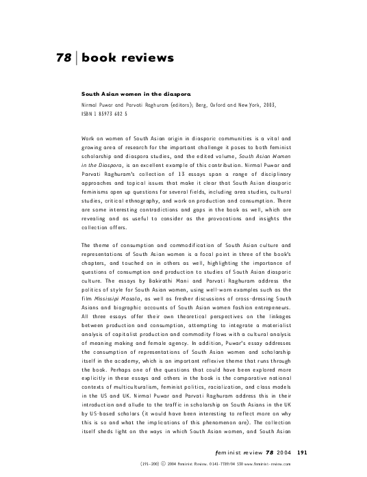 (PDF) South Asian Women in the Diaspora
