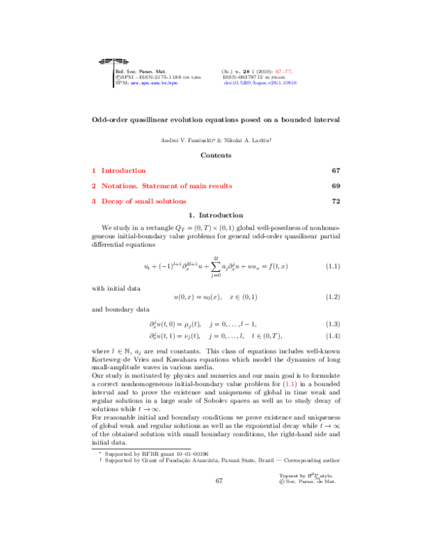 (PDF) Odd-order quasilinear evolution equations posed on a bounded interval