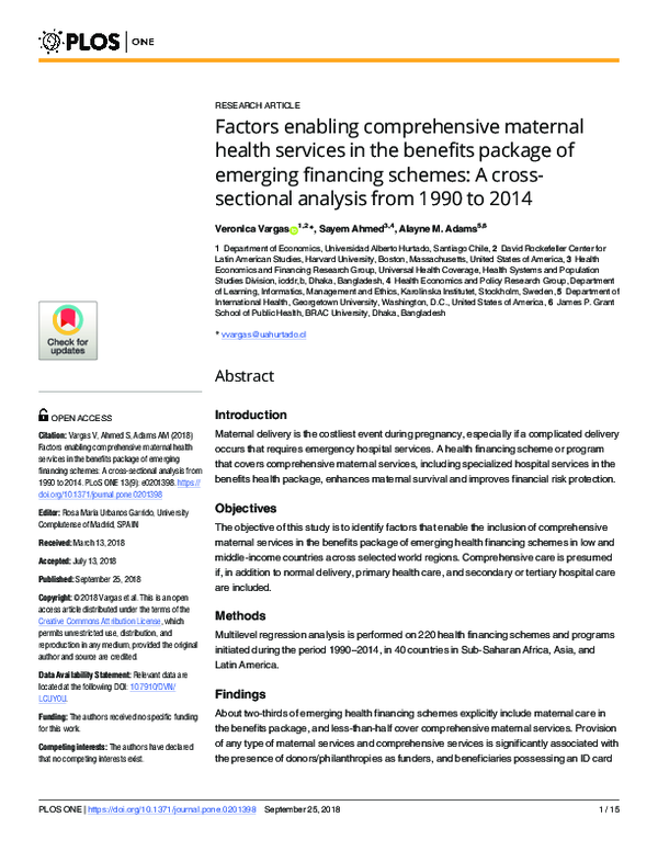 (PDF) Factors enabling comprehensive maternal health services in the ...